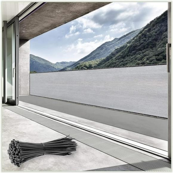 6' x 50' Grey Fence Privacy Screen Windscreen Fabric Shade Tarp Netting Mesh - Picture 1 of 6